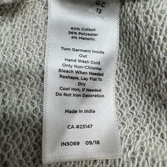 Talbots Embellished Fair Isle Pattern Metallic Stripe Crew Neck Knit Top Large - Picture 6 of 7